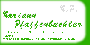 mariann pfaffenbuchler business card